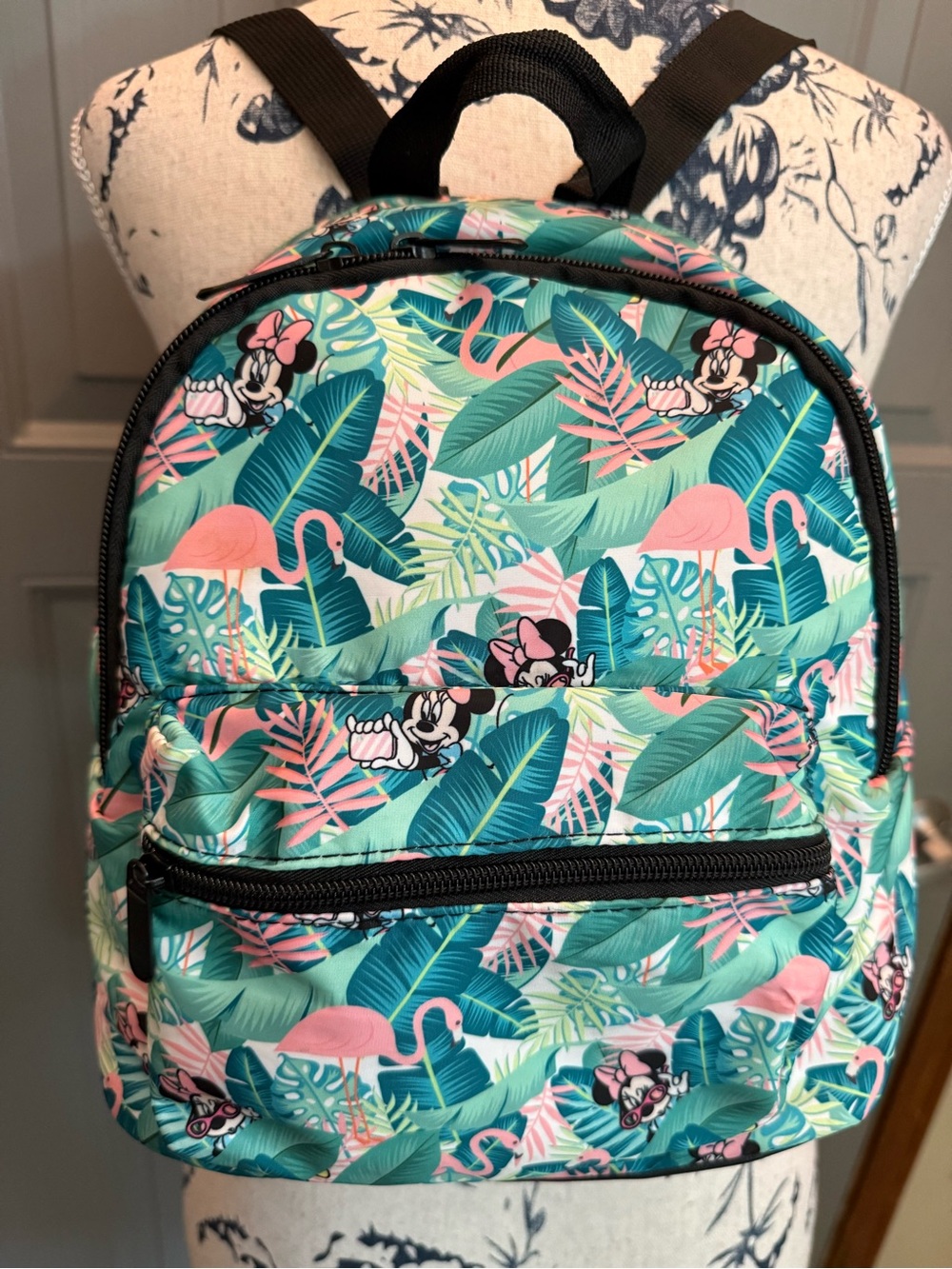 Minnie Mouse Tropical Print Mini Backpack - Teal & Pink -Bioworld